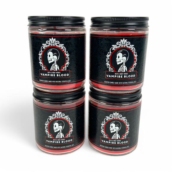 Vampire Blood Single Wick Candle Bath and Body Works 7oz Halloween Lot of 4 - Picture 1 of 2